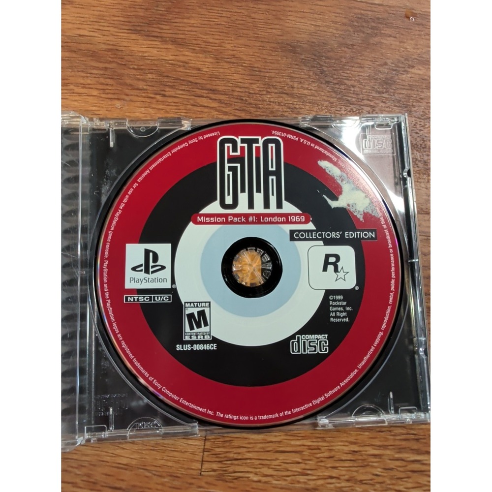 Grand Theft Auto.Mission Pack #1 London 1969 (Sony PlayStation 1, 1999) CIB Disk